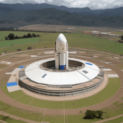 AI generated: Liceo Satélite de Soacha-Cundinamarca (Colombia), ubicado en el espacio. 