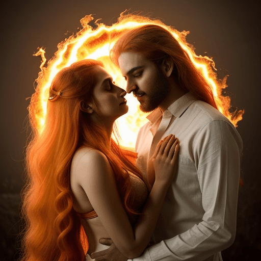 AI generated: a couple standing next to each other, names on top "Praveen and Surabhi" , fantasy photoshoot, beaut...