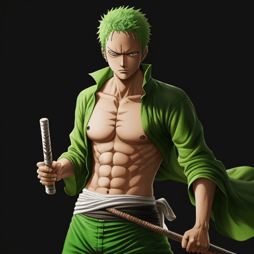 AI generated: High resolution photography of zoro from one piece anime