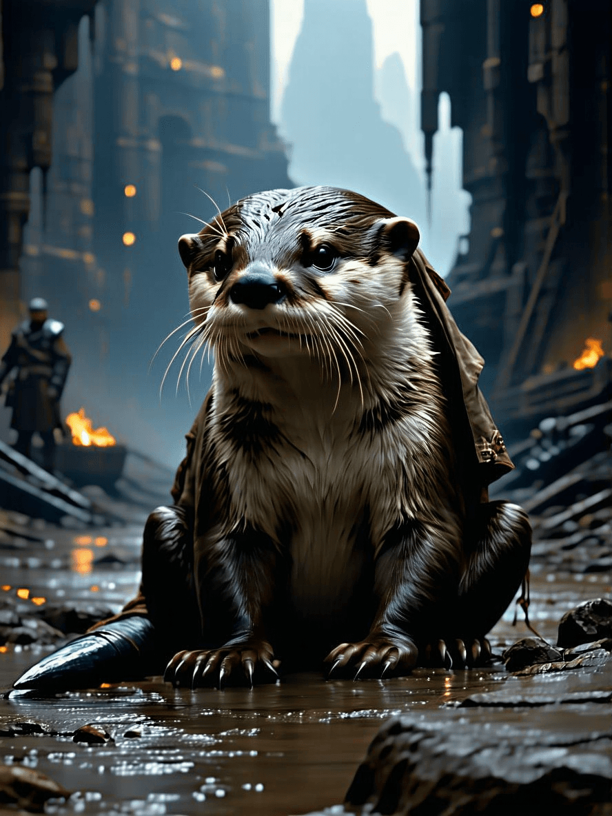 AI generated: I sat on cushioned otter skin: My word was law from Ith to Emen, And shook at Invar Amargin The hear...