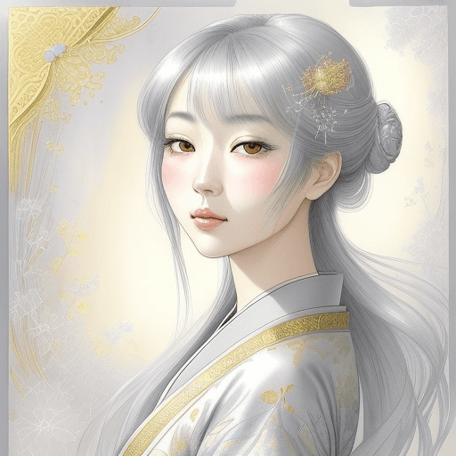 AI generated: A captivating and vibrant watercolor painting depicting a graceful Japanese woman with expressive, d...