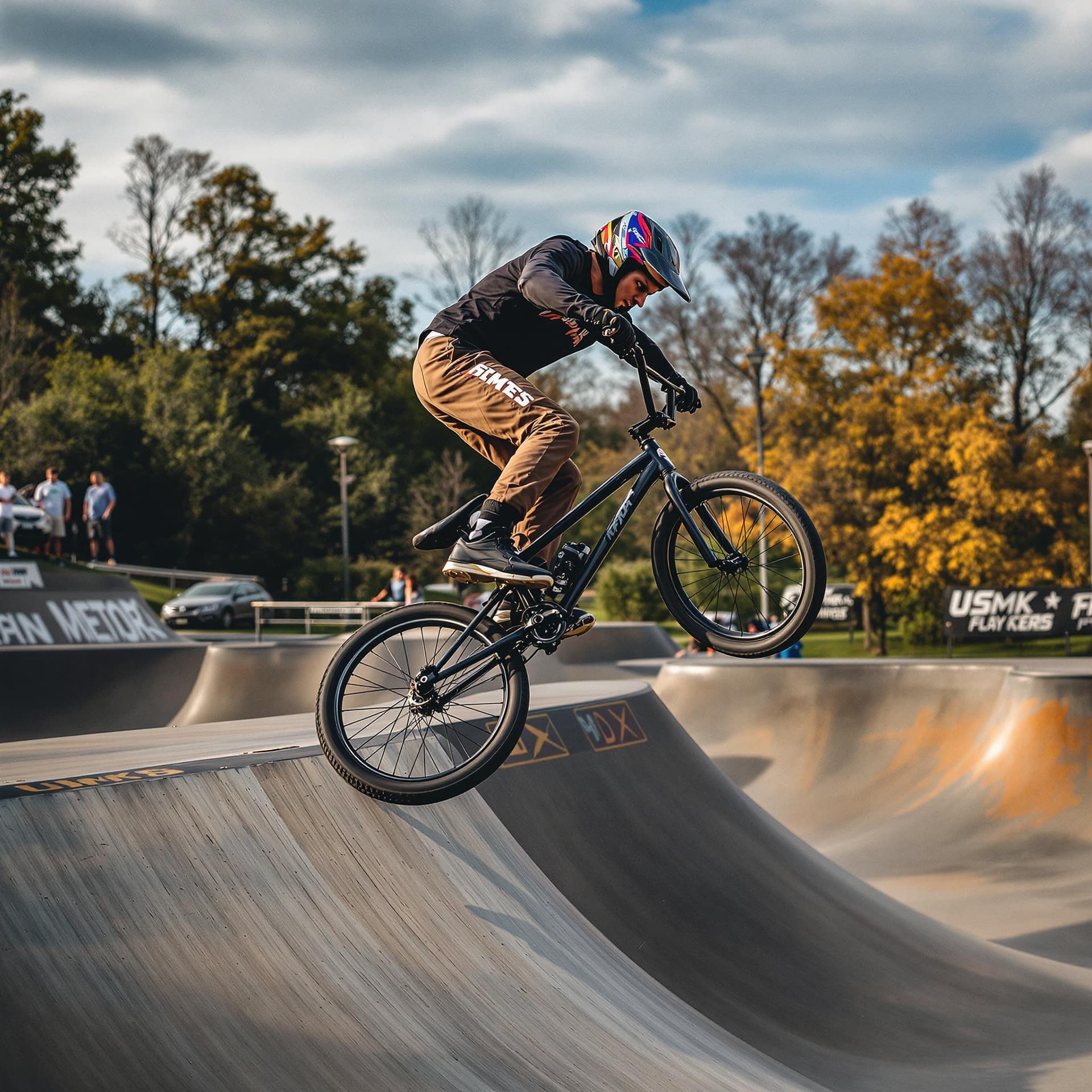 AI generated: photography, sports shooting, dynamic range, in the X-game park, dynamic motion with professional BM...