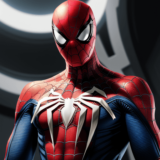 AI generated: High resolution futuristic spiderman, his suit should be white with gold, it should look very impres...