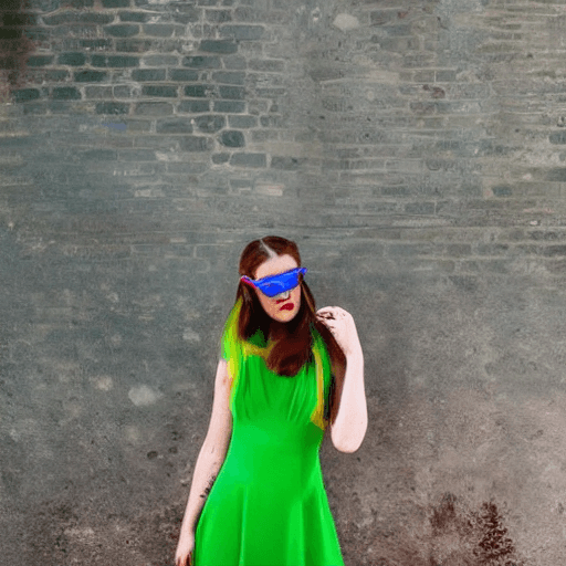 AI generated: The photograph depicts a woman wearing a beautiful green dress. It appears to be an album cover and ...