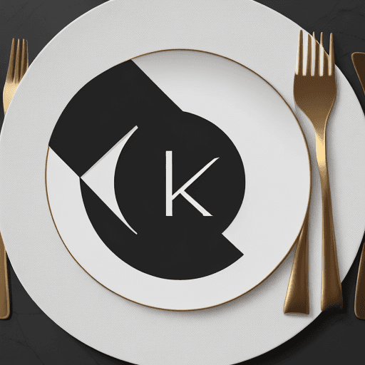 AI generated: Sleek logo design for a luxury plates, kitchen of champions, incorporating minimalistic and geometri...