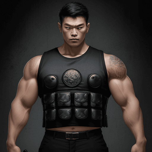 AI generated: top-quality、Top image quality、​masterpiece、male people((25-years old、 well-muscled、Black short-sleev...