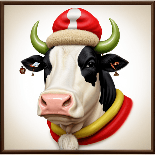 AI generated: Cow in the style of Asterix
