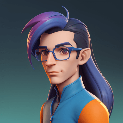 AI generated: 3D Avatar Design, "Male, Playful, Cute, Animated, Quirky,Wearing Glasses, Techy, Skinny" "Unity," "B...
