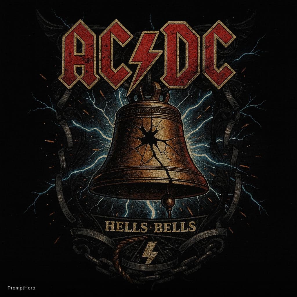 AI generated: Bold heavy-metal rock badge design with large angular hard-rock typography in bright red with a meta...