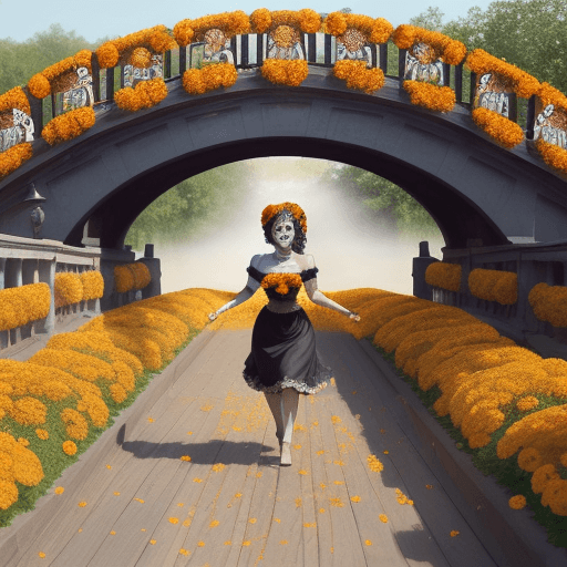 AI generated: "A beautiful, heartfelt Day of the Dead scene showing seven German Shepherds running joyfully across...