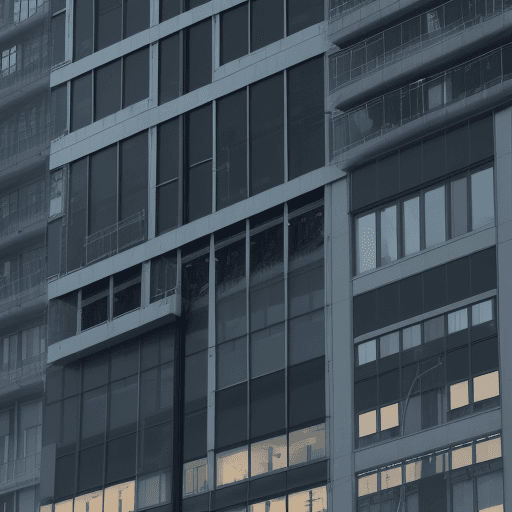 AI generated: 
Smart sensors for structural health monitoring being used in a building