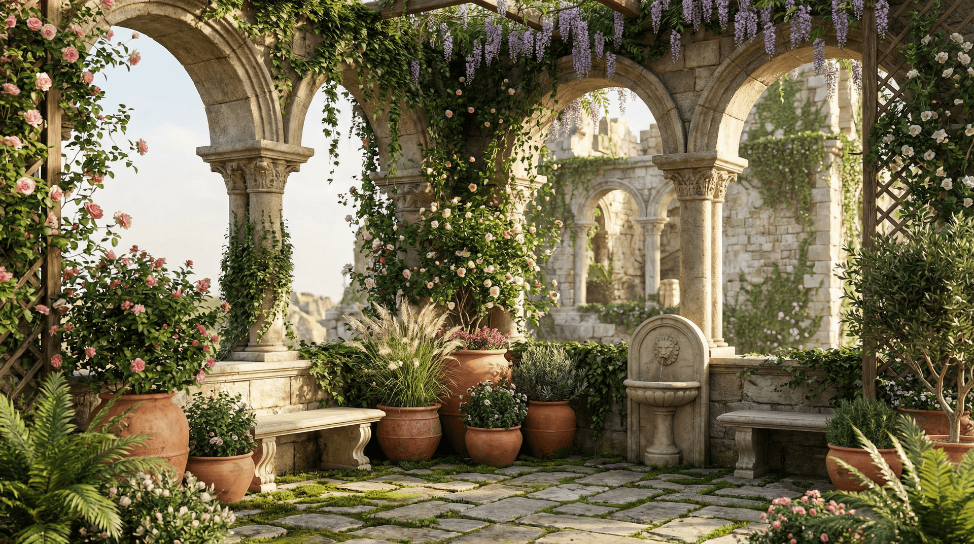AI generated: medievil balconey high detail