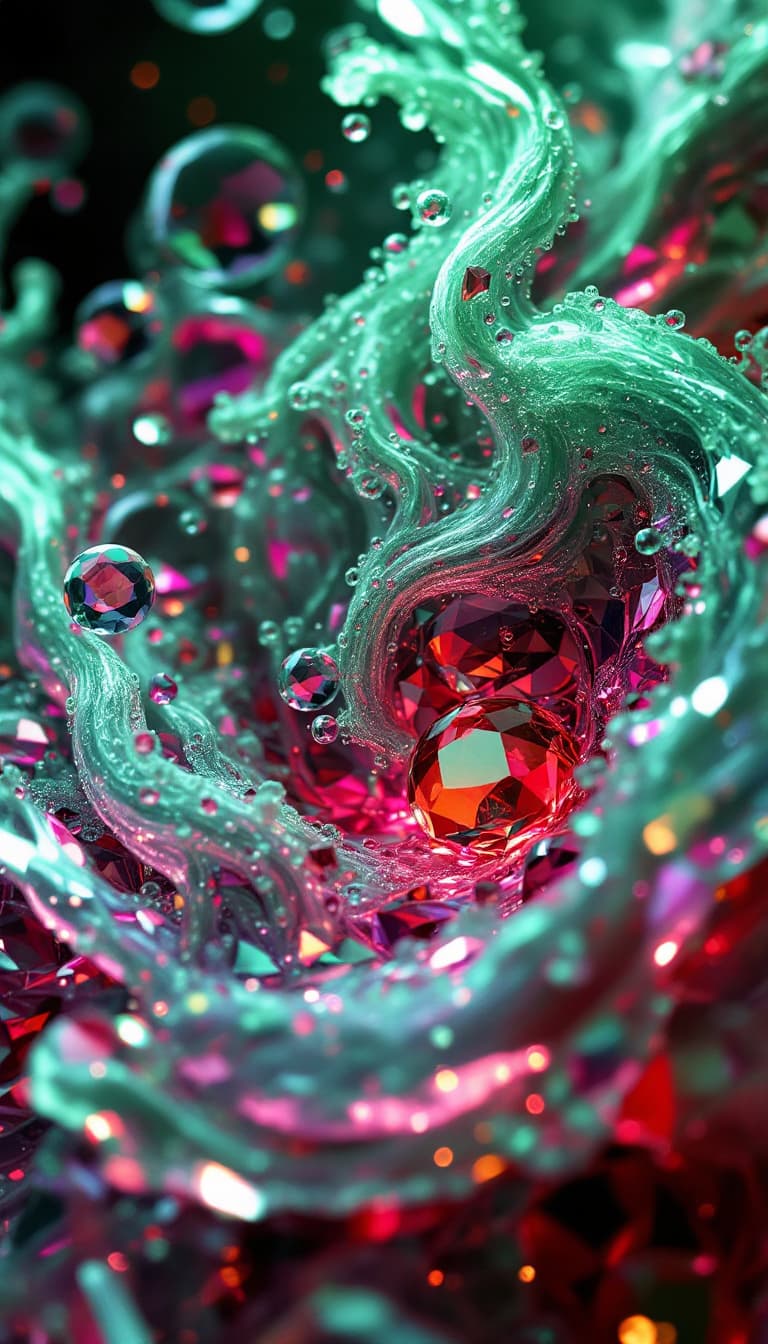 AI generated: Close up of a mesmerizing Female crystalline structure macro complex angles, portal to female elemen...
