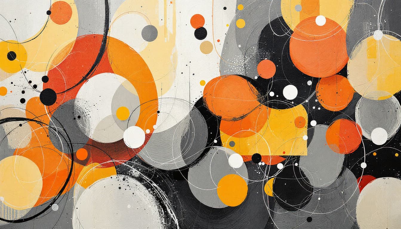 AI generated: abstract realism painting in orange and grey with modern brush techniques, in the style of Picasso, ...