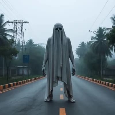 AI generated video: Ghost walking forward, slowly, subtle 