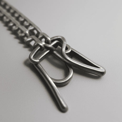AI generated: one paperclip made with stainlessteel chain
