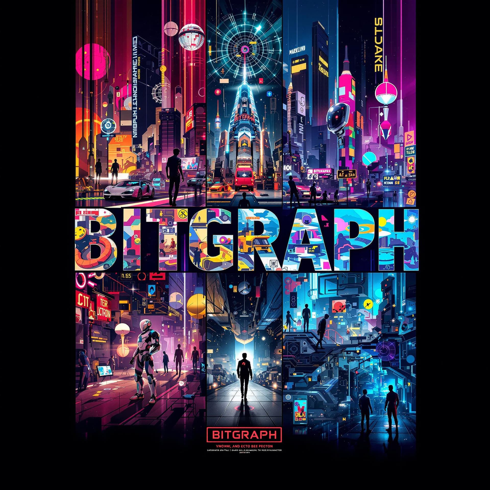 AI generated: A striking, high-contrast cinematic photo-style vertical collage that captures the essence of Bitgra...