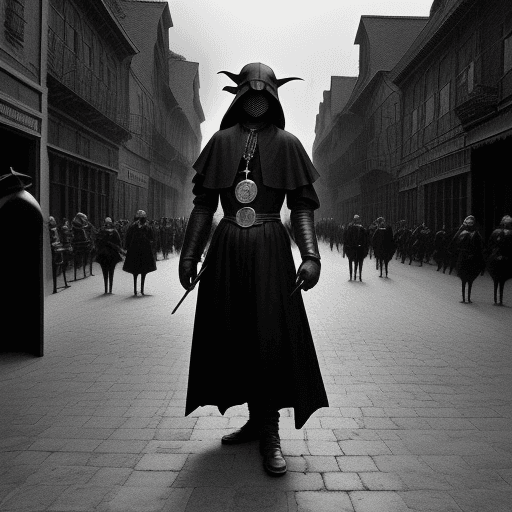 AI generated: **1920 black and white antique photo of black plague, courpse pilled up in the streets, 1400's plagu...