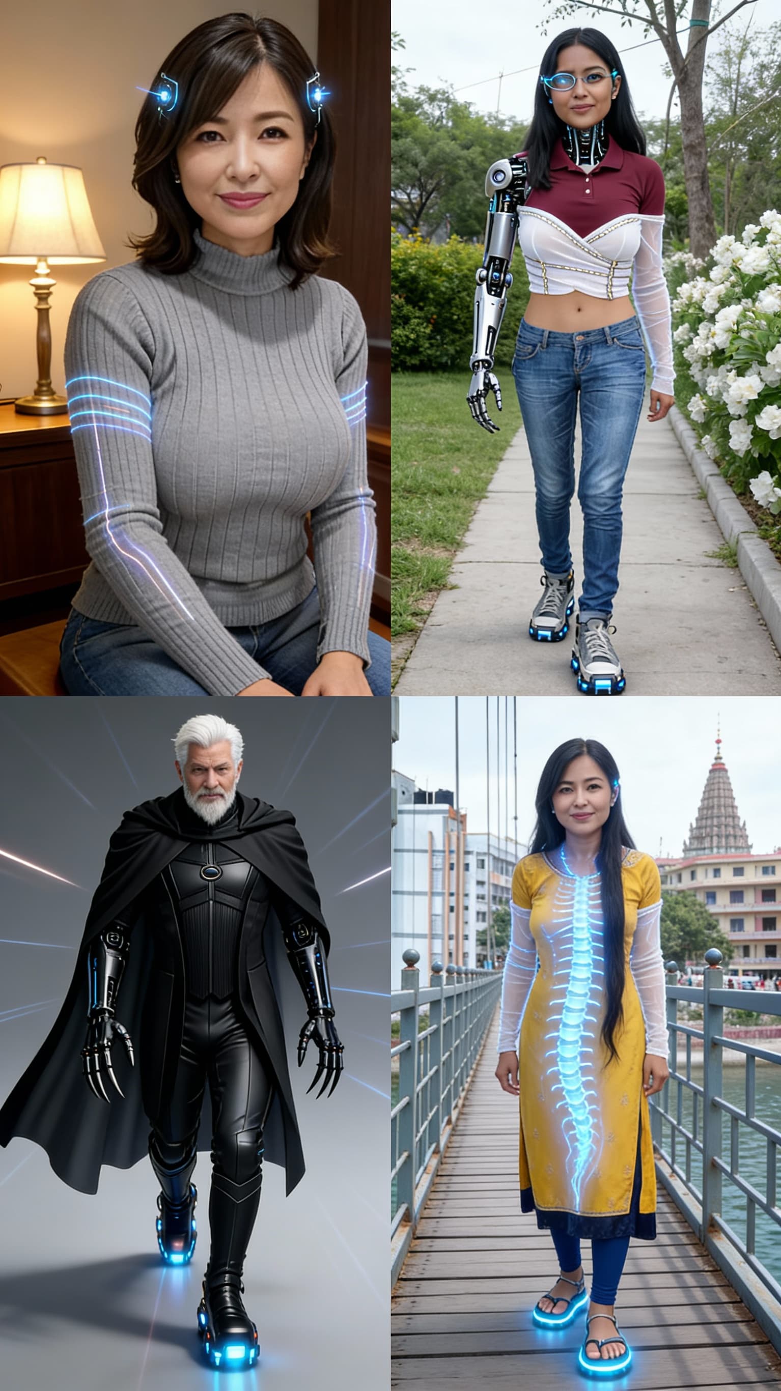AI generated: Create a vision of humans becoming augmented, advanced humans—the Evolution of humanity becoming imm...