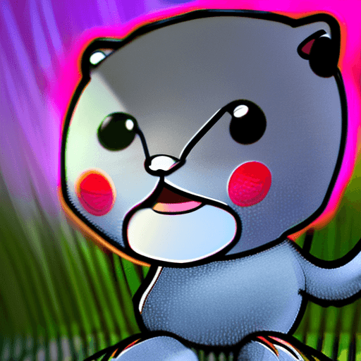 AI generated: hamster, cartoon, anime, white body, black face, 8k