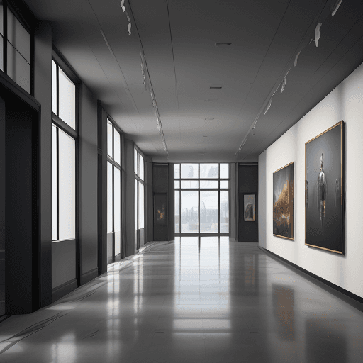 AI generated: Interior gallery space with a lobby, suitable for events and meetings, during the day, HD, hyper rea...