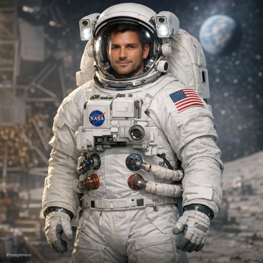 AI generated: un hombre contraje de astronauta