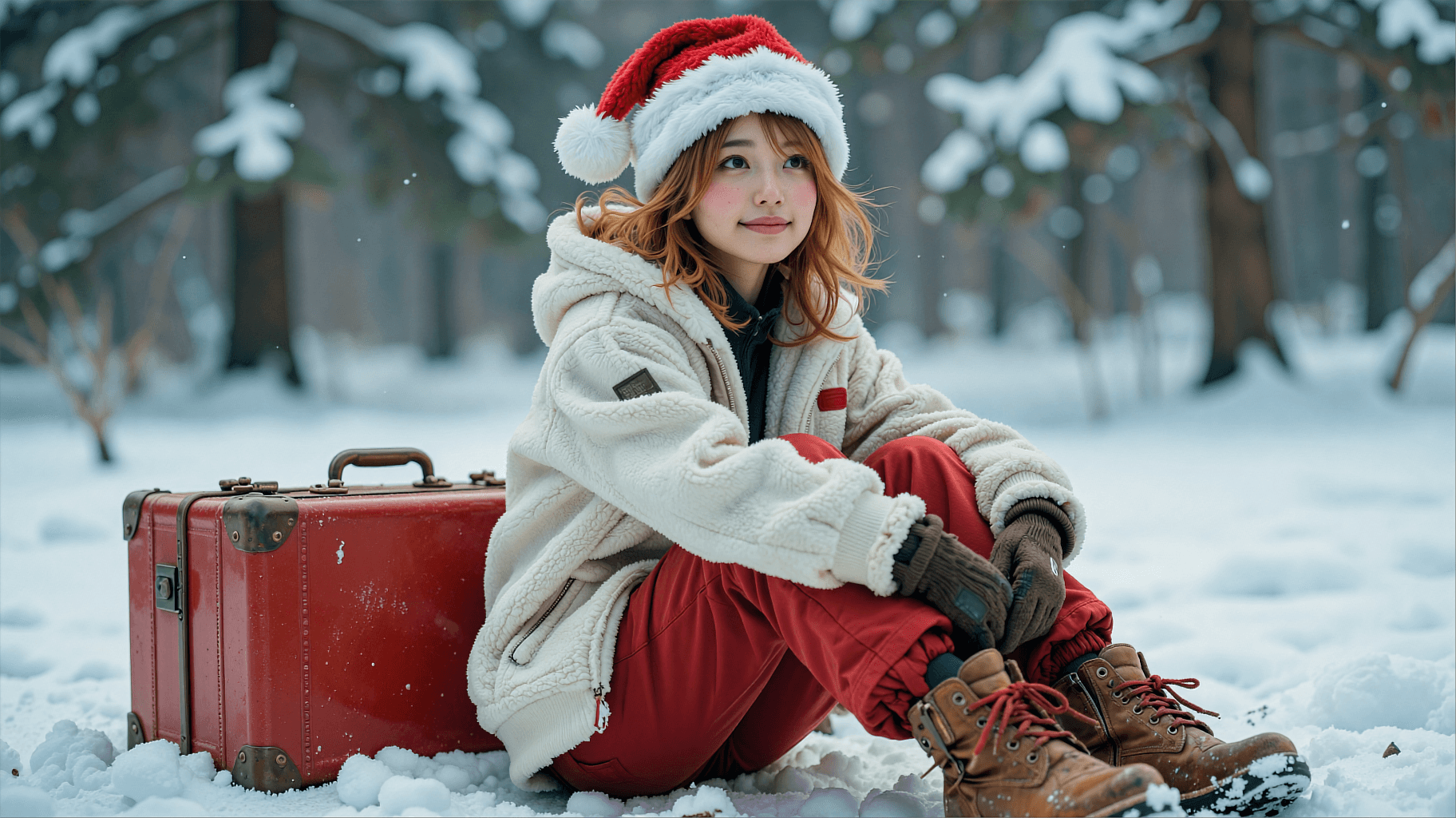 AI generated: A highly detailed, photorealistic, cinematic low-angle full-body shot of a charming young Japanese w...