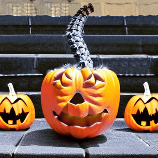 AI generated: Imagine a surreal and nightmarish Halloween pumpkin inspired by the works of Salvador Dali, featurin...