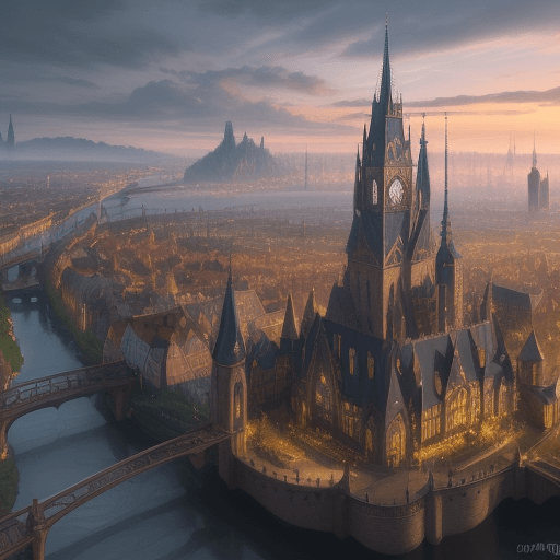 AI generated: eine stadt in einer glaskugel, fantasy, magie, 8k