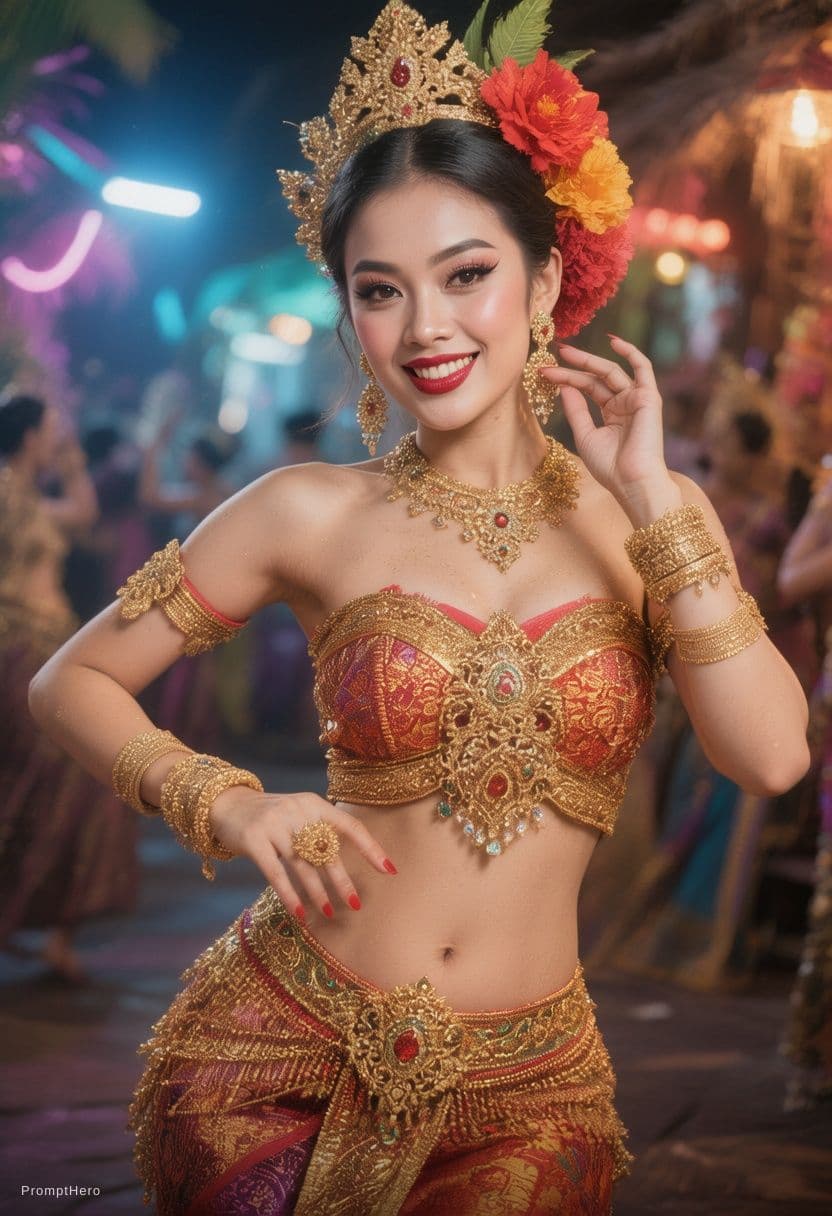 AI generated: Create a sexy girl in myanmar style. and look like sexy.Dance like sexy.