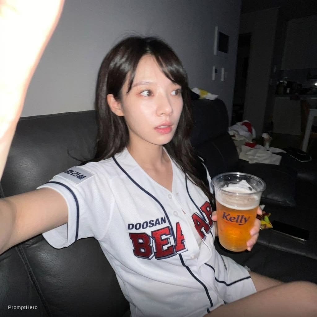 AI generated: Using the uploaded reference photo, create a standard iPhone selfie with flash. There's no clear sub...