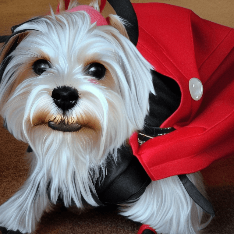 AI generated: um cão pequeno yorkshire terrier, preto e marrom que está de pé, cão pequeno, yorkshire orelha caída...