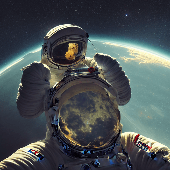 AI generated: portrait of an astronaut, bioluminescent details, intricate works of art, cinematic, hyperrealism, h...