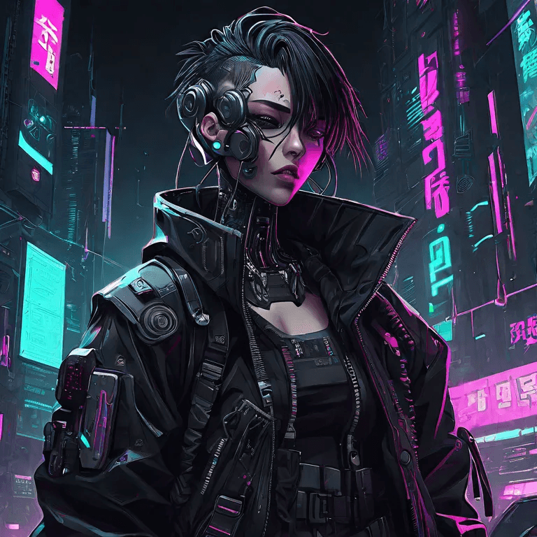 AI generated: Cyberpunk, Anime, Black Palette, Hyper-Detailed, Insaneres,