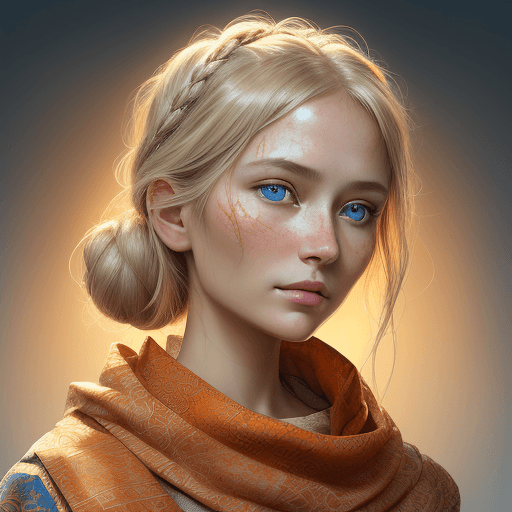 AI generated: A highly detailed portrait of a beautiful Siberian woman with an expression of introspection. She ha...