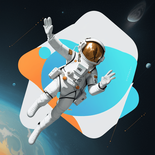 AI generated: Abstract illustration for Beautiful website landing page, space exploration company, floating astron...