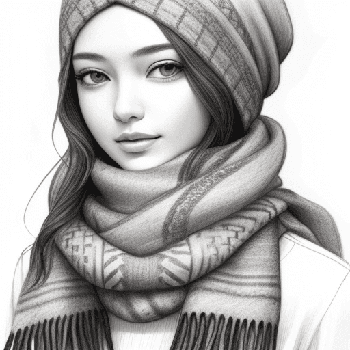 AI generated: detailed drawing scarf