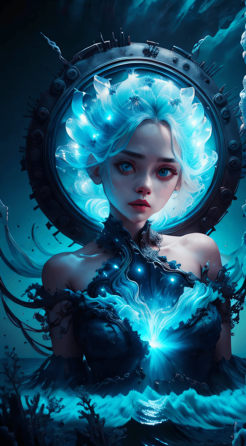 AI generated: （（Bestquality））， （（A Masterpiece））， （（realisti））， portraits，1girle， heavenly bodies， GOD， a goddess，...