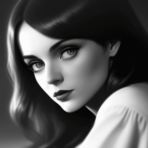 AI generated: <lora:FilmG2:0. 8> black and white film stock, high red, full body movie clip of the most beautiful ...