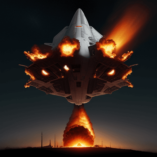 AI generated: spaceship burning down
