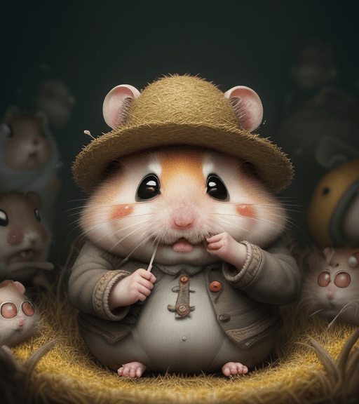 AI generated: a gross picture of a hamster who is poking a finger in his ear to remove earwax, smooth, perfect fac...