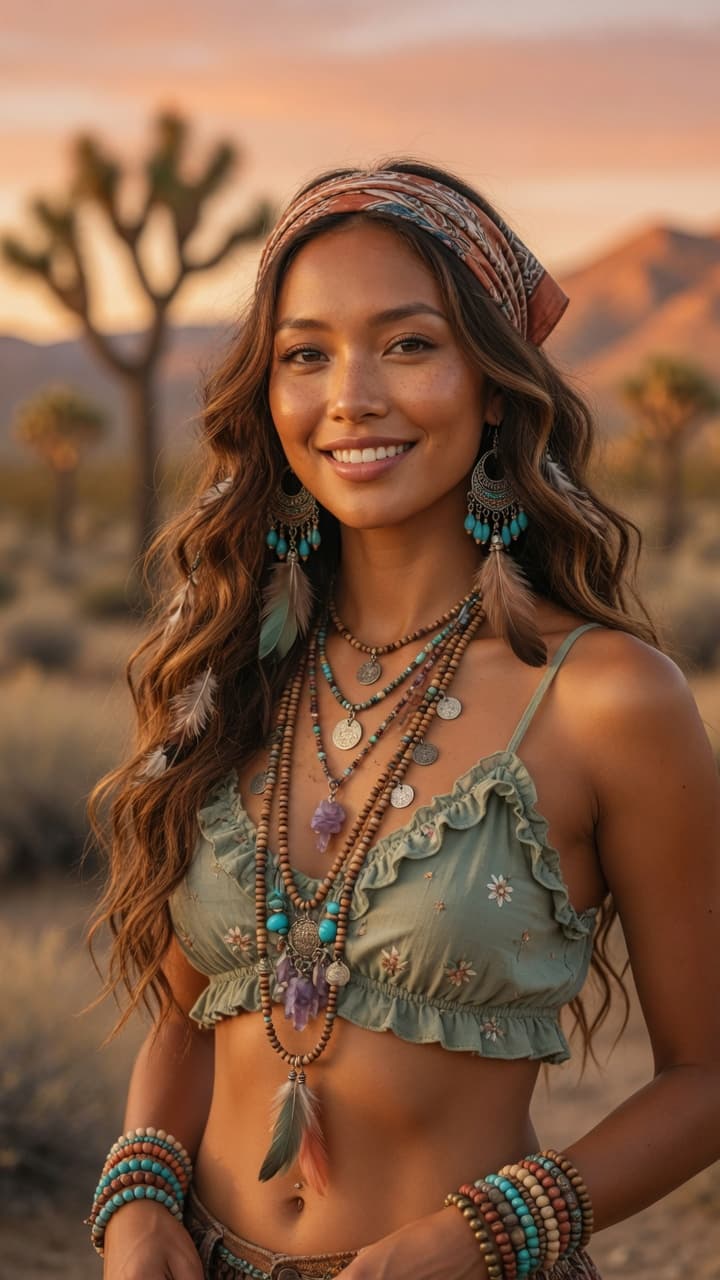 AI generated: A stunning ultra-realistic portrait photograph of a beautiful young woman with a healthy golden tan ...