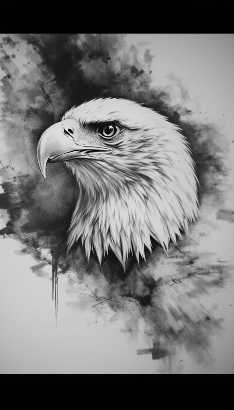 AI generated: eagle, charcoal sketch