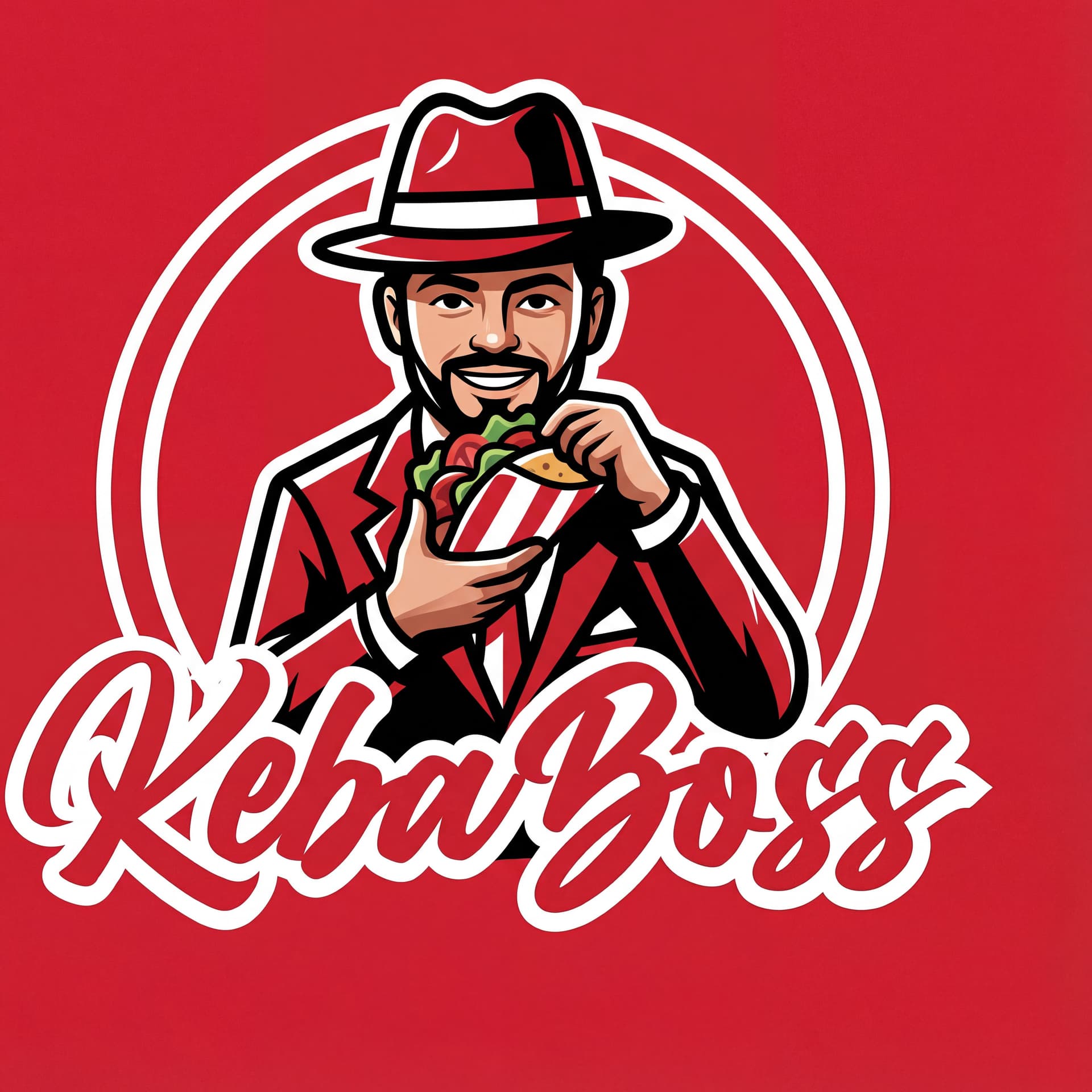 AI generated: Can you make it look in the style and color as KFC logo but make stylized text similar like input im...