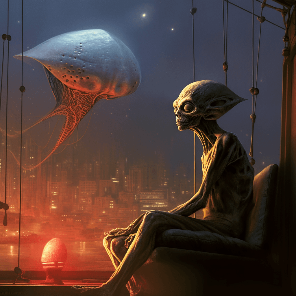 AI generated: alien observer