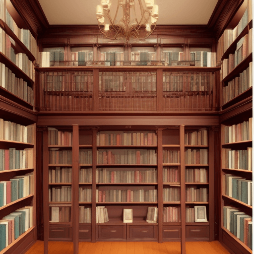 AI generated: romance book store with heart-shaped bookshelves 
