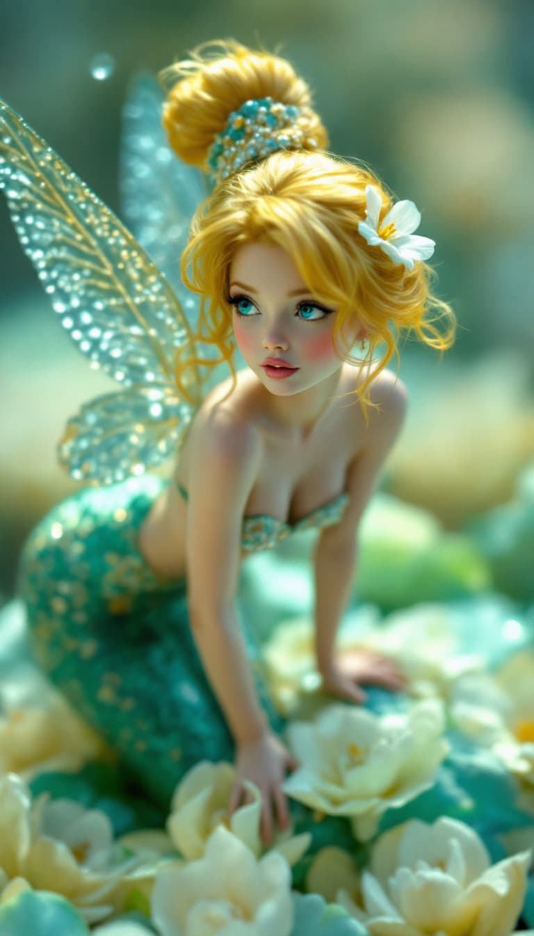 AI generated: a professional photo of a exceptionally of the most beautiful mermaid (age 18) in the world  (futuri...