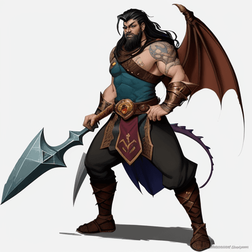 AI generated: a cartoon image of a man with a war (hammer) and a dragon, straight face, Handsome, fantasy characte...