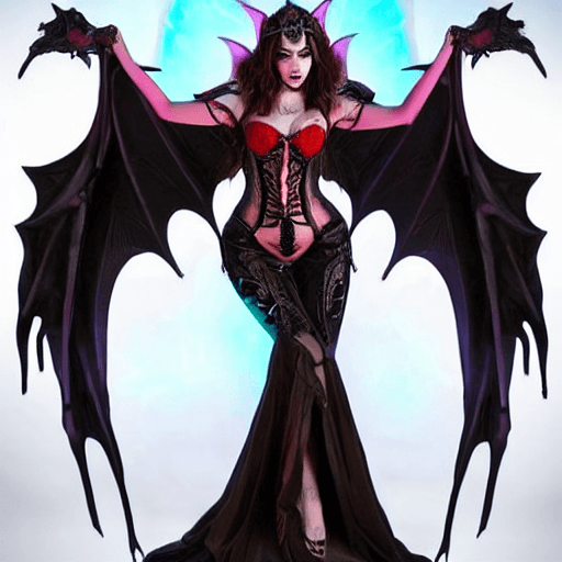 AI generated: person = barbara palvin as undead necromancer lich. looks =dark straight hair, feminine figure, gorg...