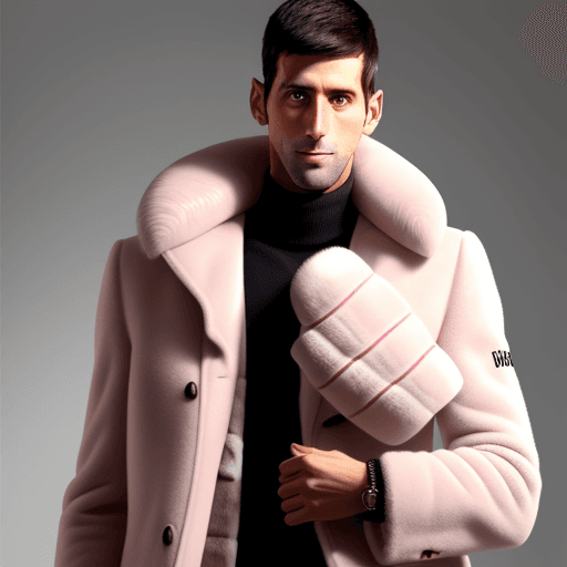 AI generated:  Novak Djokovic in fur coat